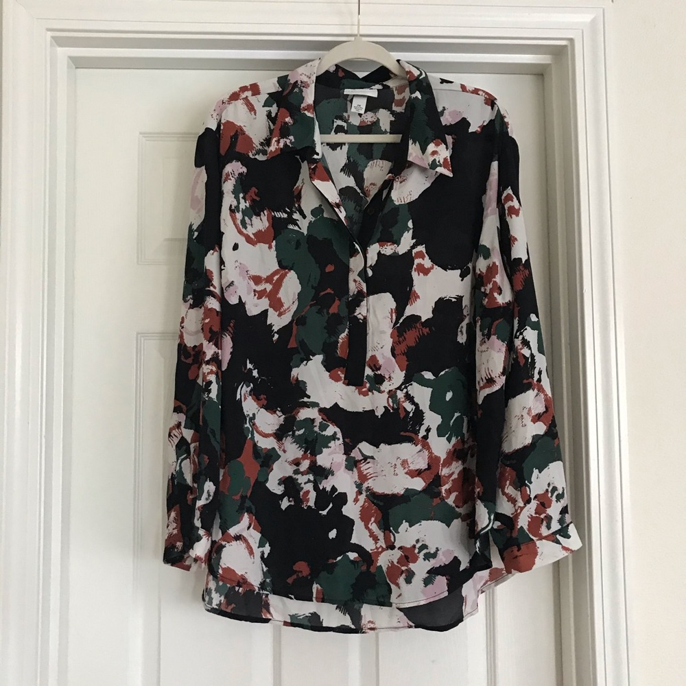 Ava & Viv Printed Long Sleeved Top Blouse